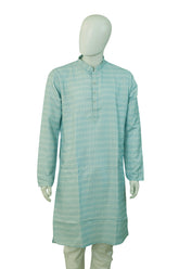 Lucknowi Mens crochet print Kurta Sets - MIRASILKS Lucknowi Mens crochet print Kurta Sets
